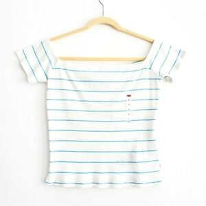 LEVI'S Cropped Stretchy Squared Neck Top